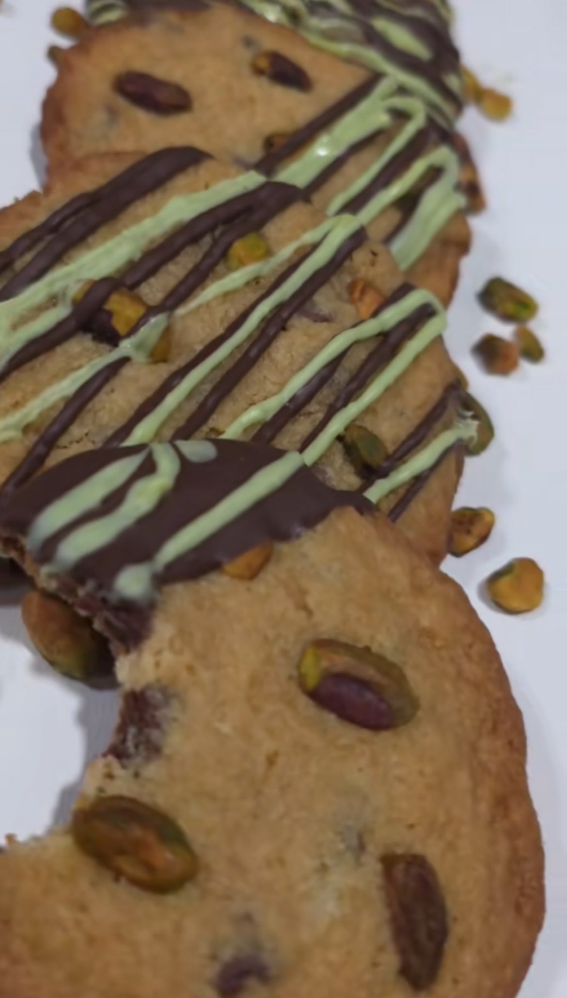 Chocolate Pistachio Cookies w/ a Real Pistachio Drizzle